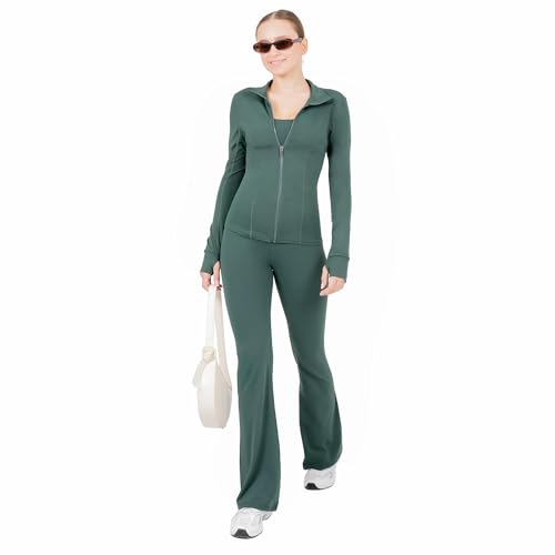 Image of YITTY Active Women's Ultraluxe Full Zip Jacket, Athleisure, 4-Way-Stretch, Thumbholes