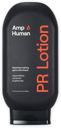 Amp Human PR Sports Lotion, Natural Sodium Bicarbonate, 300g Bottle