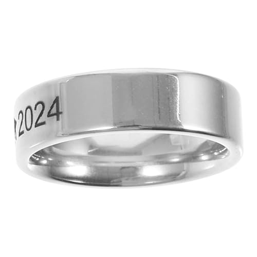 Ipetboom Anillo De Graduación De Metal Para Hombre y Mujer Temática De Graduación Obsequio Anillo De Acero Inoxidable