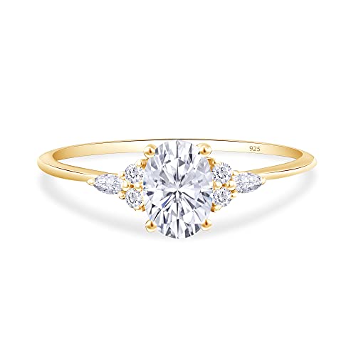 AFFY Oval, Marquise & Round Cut Cubic Zirconia Solitaire Engagement Ring For Women's in 925 Sterling Silver Or 10K Or 14K Solid Gold3