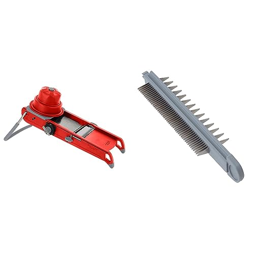 DE BUYER - Mandoline SWING PLUS rouge - 44,5 x 19,5 x 15 cm - 2015.43 & 2015.93 -double peigne 2 et 7 swing + boite