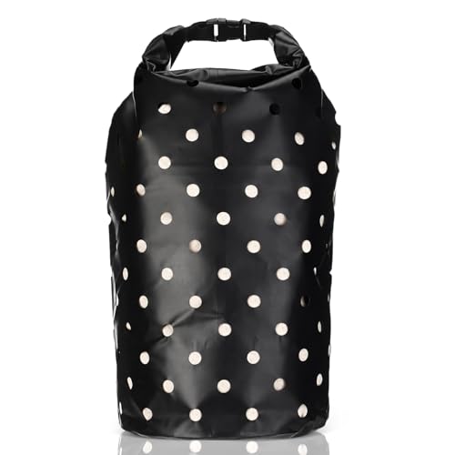 Silipull 23 x 14 Extra Large Chum Bag for Saltwater Fishing 5 Gallon Heavy Duty Reusable Mesh Dispenser Large Tear-resistant PVC Coated Material Bait Bag(Black)