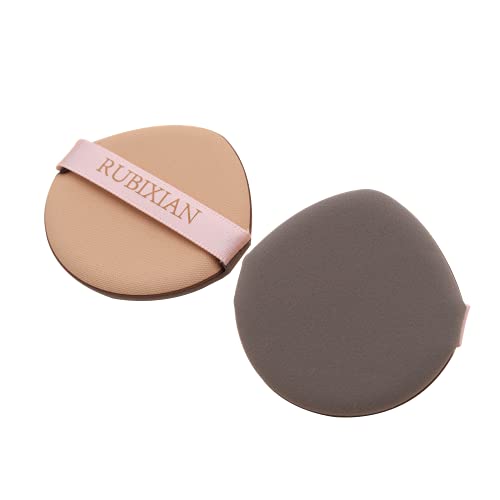 RUBIXIAN Powder Puff for Foundation, 2 Packs Air Cushion Portable Round Makeup Sponges with Air Cushion Powder Puff, Latex-free Blending Sponge and Makeup Puff for Foundation, Cream, Concealer