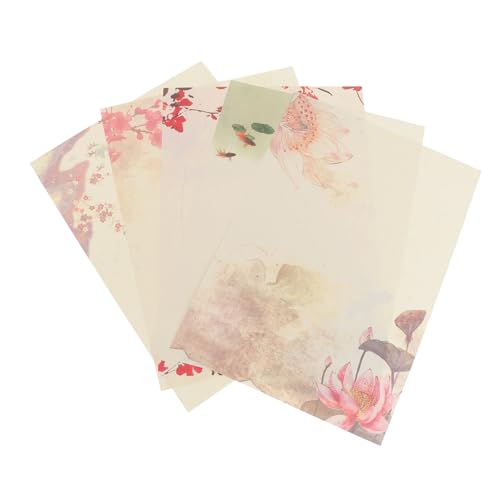Happyyami 40個 情書信紙 ヴィンテージ風レター用紙 厚手美麗印刷 花柄ステーショナリー 滑らかな書き心地 学校や卒業の贈り物に
