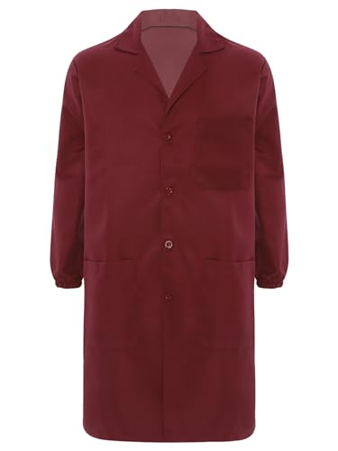 Image of FEESHOW Men Women Work Coat Dustproof Jacket Resistant Blouse Long Sleeve Top Factory Lab Coat