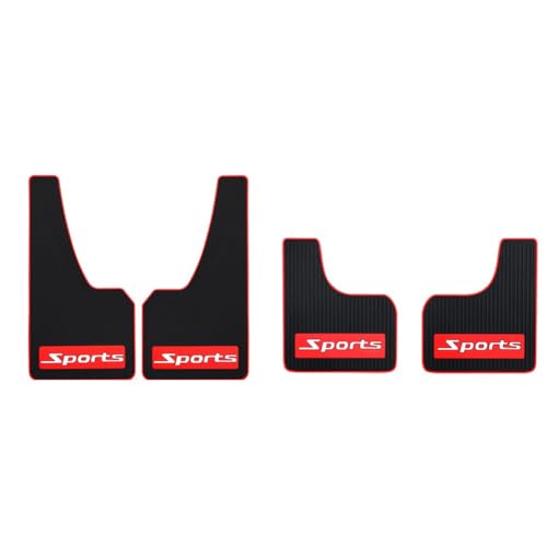 Lapiglo Guardabarros delantero y trasero de 0.2 pulgadas de grosor, anticolisión, para protección para SUV, camiones, color negro para rojo, paquete de 4