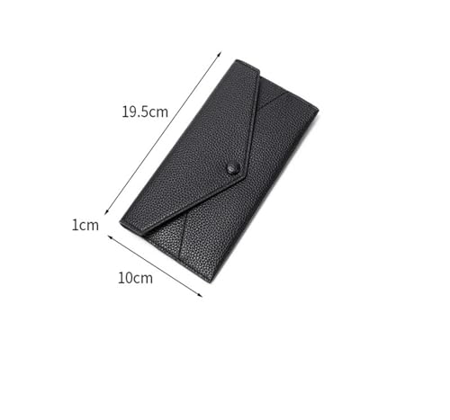 Women's Long Purse Theft Purse for Women, Lychee Print Soft Leather, Envelope Long Wallet, Ultra-Thin Portable Hand Bag for Women,Brown2