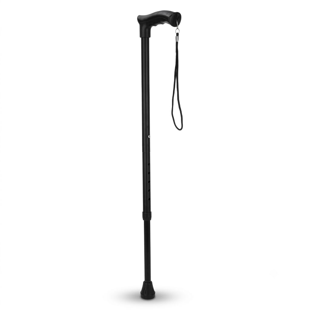 Dr. Maven Premium Black Walking Stick with Adjustable Hight & Anti Slip Rubber Base | Walking Stick for Old People, Men or Women & Physically Challenged People-image-35