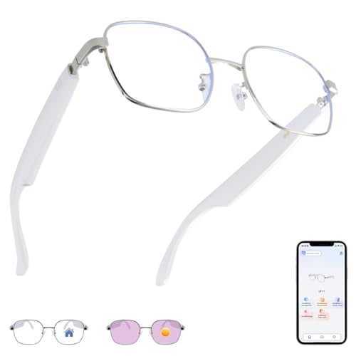 AI Smart Glasses for Women, Bluetooth Glasses with Real-Time Translation - 169 Languages, Color-Changing Lenses, IP54 Waterproof, Free App, Stylish We