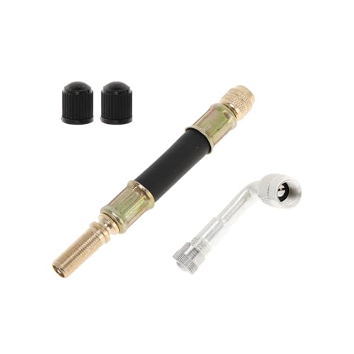 Image of Motoforti 1set 90 Degree Copper Tire Valve Extension with Durable Plastic 100mm Tyre Valve Inflation Adapter for Car Motorcycle RV Truck Bike