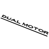 Dual Motor Emblem Sticker for Tesla, ABS Underline Badge Letters Sticker for Car Rear Trunk, Compatible with Tesla Model 3/Y/S/X - Decals, Decorative Accessories (Matte Black)