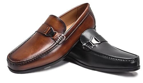 Santimon Men’s Slip-On Casual Shoes - Luxury Genuine Leather Penny Loafers - Dress Business Comfort Mocasines for Office & Wedding 6