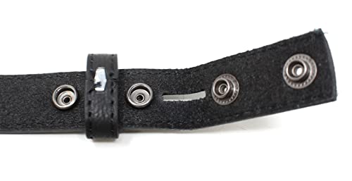Bc Belts Womens Thin Leather Belt Strap With Vintage Distressed Texture 1" Wide With Snaps (Black-L) #TOP3