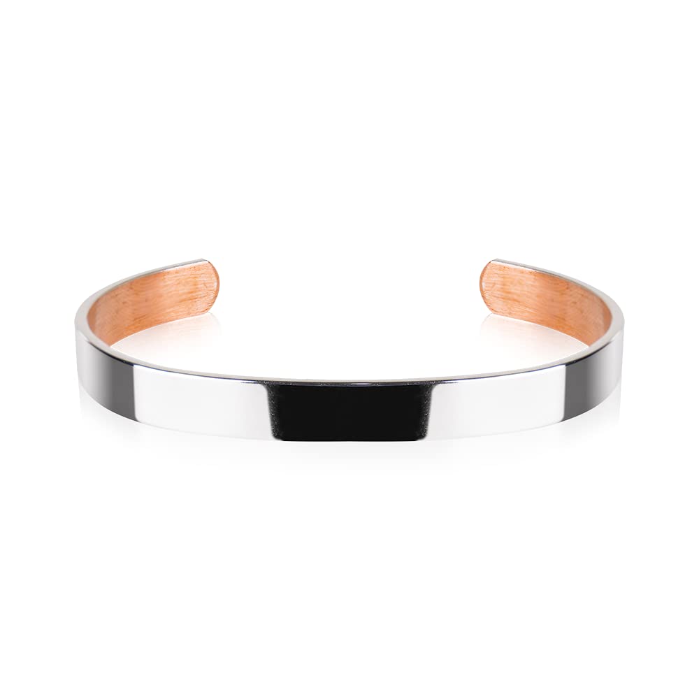 Sabona of London, Silver Plated Copper Bracelet, Various Sizes (7S1 Plain  Style Sizes: XS,S,M,L,XL,XXL,XXXL) (Medium (7S160))