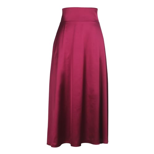 Women's A Line Skirts New Solid Color High Elastic Waist Long with Bow 2025 Ladies Dresses for Women