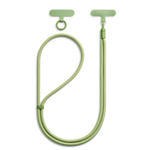 MORSUNBELA Cordino per cellulare da collo, laccio per cellulare da collo, laccetto regolabile per cellulare, cordino cellulare tracolla, universale cordino telefono, verde
