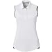adidas Golf Women's Essentials 3-Stripes Sleeveless Polo Shirt, White/Medium Grey Heather, Medium