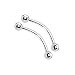 Set of 2 Snake Eyes Tongue Ring Piercing 16G Extra Long Stainless Steel
