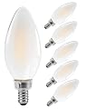 FELCO Dimmable Led Chandelier Light Bulbs, E12 Candelabra Bulb 60 Watt Equivalent, 5.5W Frosted B11 Led Filament Candle Lights for Chandeliers, 500LM Bright, 2700K, 6Pack