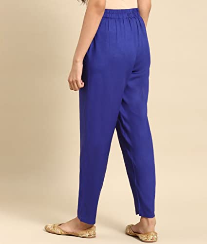 Image of rangita Women Rayon Solid Ankle Length Straight Pant