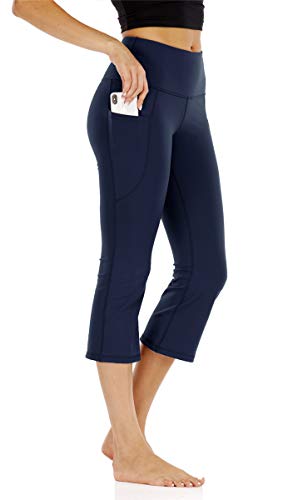 KISSOURBABY Capri Leggings Yoga Pants for Women Loose Fitting Yoga Pants with Pocket