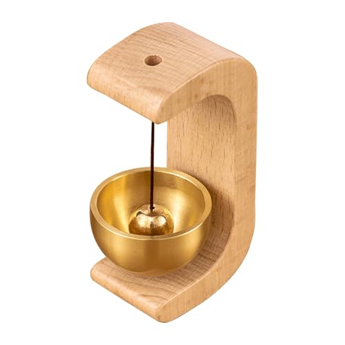 Timbre para Apertura De Puerta, Timbre De Puerta De Madera, Timbre Decorativo Dorado para Comerciantes   Timbre Magnético con Campana De Latón, Ideal para Colgar Entradas para Pared, Tienda, Armario