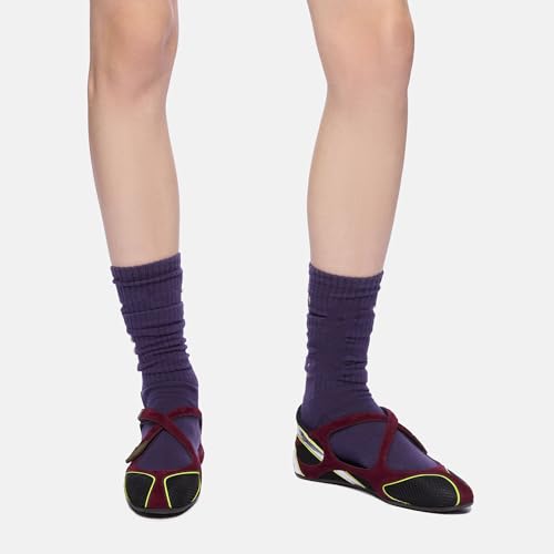 Arqa Color Block Suede Ballet Flat Sneakers for Women Breathable Lightweight Walking Flat Sneakers Comfortable Outgoing Pull on Tennis Walking Shoes2