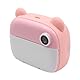 2,4 Zoll Sofortbildkamera für Kinder Sofortbildkamera mit Druckpapier mit 32G SD-Karte 1080P HD Kinderkamera Spielzeug Dual Lens Selfie Kamera (Rosa)