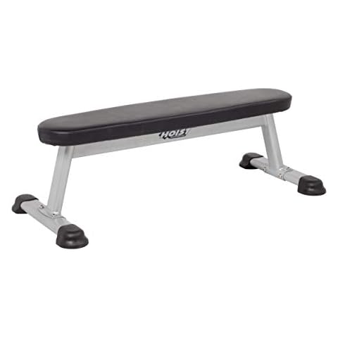 HOIST Fitness Weight Bench, Flat Utility Bench with Fixed Position, Durable Strength Training Bench Cover
