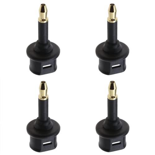 JIEDALIN 4PCS 3.5mm Mini Toslink Adapter Digital Fiber Optic Toslink to 3.5mm Jack Mini Optical Fiber Audio Adapter for Audio Computers Speakers DVDs Players