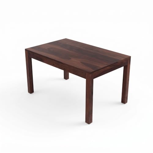Image of Solid Sheesham Wood Dining Table Set 6 Seater | Six Seater Wooden Dining Table with 6 Chairs for Living Room, Home, Hotel & Restaurant | Walnut Finish