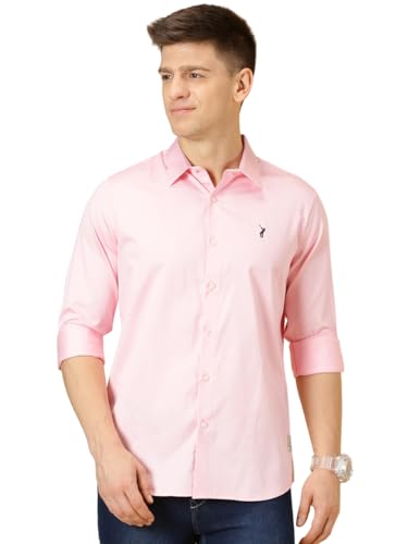 Image of Thomas Scott Men's | Solid | Full Sleeve | Slim Fit | Cotton Blend | Spread Collar | Casual Shirt