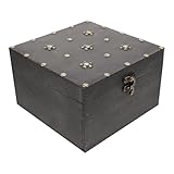 Boîte de rangement rustique en bois - large ouverture pour faciliter l'accès à vos affaires