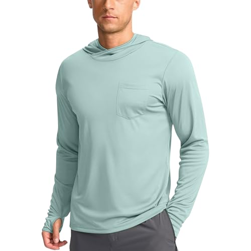 Men's Sun Shirts UPF 50+ Rash Guard Long Sleeve Hoodies Sun Protection Hoodie UV Fishing Lightweight Running Athletic4