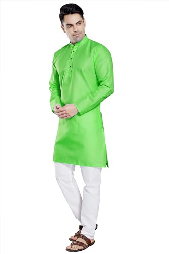 Image of DIVISIVE Men's Plain Cotton Blend Linen Slim Fit Kurta Pyjama Set