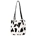 VALICLUD Women Milk Cow Print Clutch Handbag Cow Shoulder Bag Plush Faux Fur Tote Bag Bucket