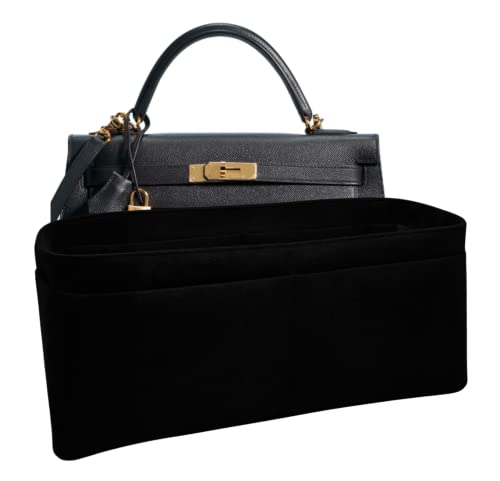 Meenda Purse Organizer Insert For Kelly 32 Sellier Bag Handbag, Faux Suede Soft And Smooth, Lightweight Fits Perfectly Sturdy, Gift Ideas For Women (Black Hks32) #TOP15