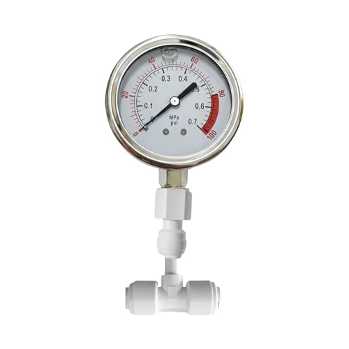 Image of AMPEREUS Water Pressure Gauge for RO System Stainless Steel 2.5 Inch Dial Dual Scale 0-1 MPa & 0-150 PSI Heavy-Duty 1 /4 Inch Lower Mount for RO Purifiers