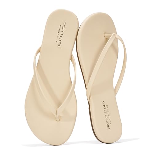 Image of Project Cloud Flip Flops for Women Footwear- Lightweight and Memory Foam Insole Sandals for Women 2026 - Durable Non-Slip Beach Essentials Flats for Women Sandals (Foundations)