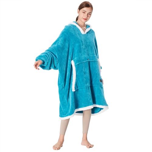 Image of Catalonia Oversized Hoodie Blanket Sweatshirt, Comfortable Sherpa Giant Pullover with Large Front Pocket for Adults Men Women Teenagers Wife Girlfriend