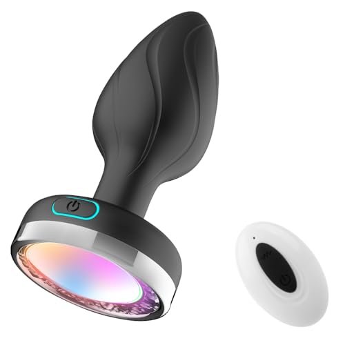GKLWEJ Analplug für Frauen mit Vibration, Analplug für Männerc mit 10-Frequenz-Vibration & 10 Frequenzlicht, Analvibratoren, Anal Vibrator Buttplug, Anal Plug für Frauen Männer Paare