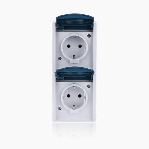 Busch-Jaeger 20-02 EW-53 SCHUKO® Steckdose 2-fach (Thermoplast) Grau ocean® (IP 44) 2CKA002084A0701