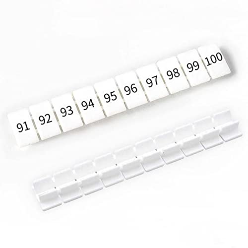 Erayco 20 Pcs Terminal Marker Strip - Terminal Blocks Labels Marking Tags Mark Bar for UK2.5B/UK5N /UDK4/ UKK5 DIN Rail Terminal Label (91-100)