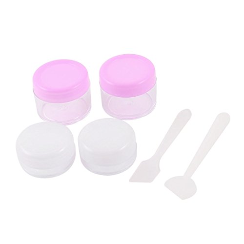 Ruilogod Bouteille de crème cosmétique cosmétique en plastique ronde de dame portable 20 ml 10 ml 4 pcs