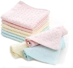 Fashiol Women's and Kid's Soft Cotton Towel Hankies Multicolour - Set of 6 (Size 10.5 x 10.5 inch)