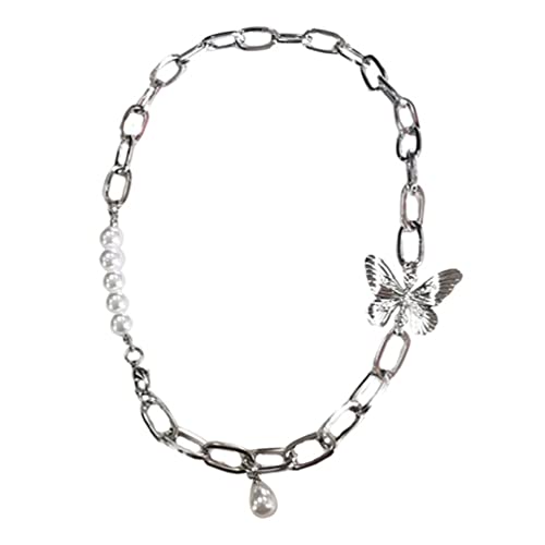 Hip Hop Papillon Colliers De Perles Trombone Lien Chaîne Pendentif Bijoux Décoration Chaîne De La Clavicule Cadeau pour Femmes Fille Ins Trombone Lien Chaîne Pendentif Nouveauté Papillon Collier Cover