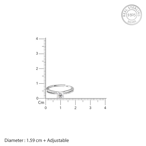 GIVA 925 Silver Zircon Layered Ring, Adjustable | Gifts for Girlfriend, Gifts for Women and Girls | With Certificate of Authenticity and 925 Stamp... - Image 6