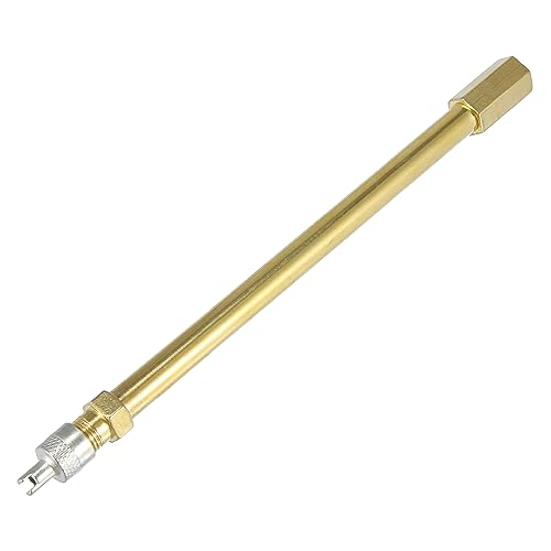 Image of X AUTOHAUX 140mm /5.51 inch Long Brass Auto Tire Valve Extension Adaptor Air Tyre Stem Extender Inflation Stright Bore for Car Truck Motorcycle Bike Mower Scooter