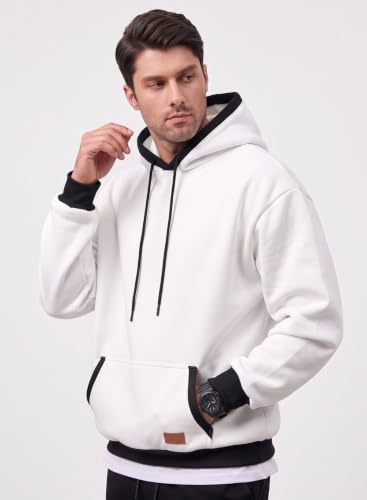 Image of JMIERR Men's Hoodies Sweatshirts Casual Fleece Pullover Hoodie Pocket