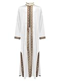 Un thobe musulman, un thobe arabe pour la taille de l'enfant, stand Col, des maxi caftans à manches longues, avec un design fendu sur le devant et sur les deux côtés